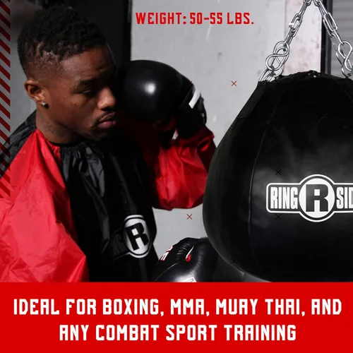 Vista 6 de Ringside Head Shot Heavy Bag, Soft-Filled, Powerhide Punching Bag for Boxing, MMA, Muay Thai, and More, Includes Heavy Bag Chain and Swivel