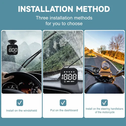 Vista 4 de KAOLALI G4S - Pantalla frontal HUD para automóvil, velocímetro digital GPS con brújula de velocidad MPH, dirección de conducción, fatiga