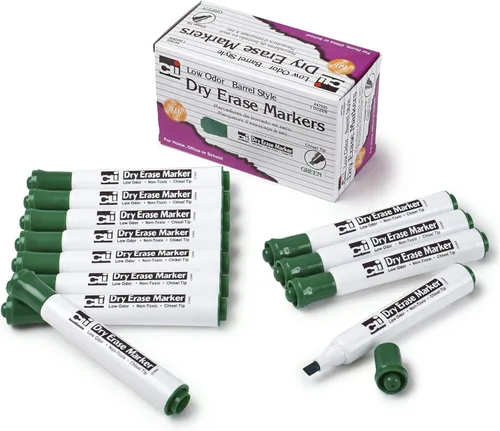 Vista 8 de Charles Leonard Marcadores de borrado en seco, estilo bolsillo con punta de bala, 12 marcadores por caja, rojo (47330)