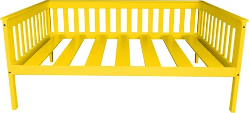Vista 8 de Sofá cama de madera negra estilo misión de tamaño individual hecho en Amish Negro (Black Paint)