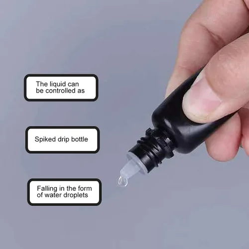 Vista 7 de Snadulor 60 botellas vacías de plástico negro con gotero exprimible de 0.2 fl oz con tapa protectora, botella de gotas para los ojos (tapa negra)