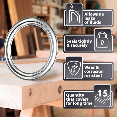 Vista 2 de 15 piezas de arandelas de sello de junta de aplastamiento de tapón de drenaje de aceite y líquido de transmisión - 16 mm de reemplazo para Subaru PN