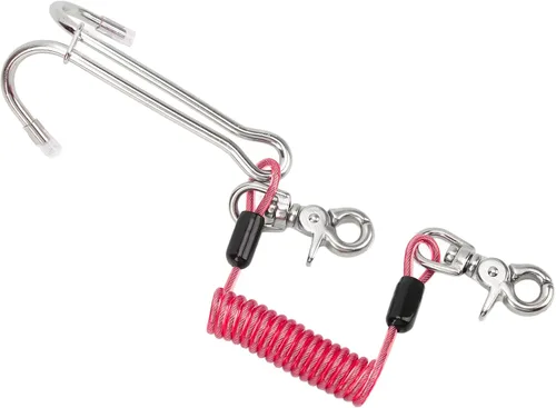 Vista 4 de Ganchos de corriente de buceo de acero inoxidable, ganchos de deriva de doble arrecife, ganchos de corriente de buceo con cordón de bobina doble