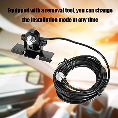 Vista 3 de Soporte de montaje de antena de jamón de coche para radio móvil, soporte de maletero para tapa de tronco/Hatchback/Montaje de puerta para FT-1802M