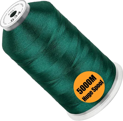 Vista 92 de New Brothread - Bobina única de 5000 m de hilo de poliéster para máquina de bordar 40WT para máquinas comerciales y domésticas - Rojo ámbar