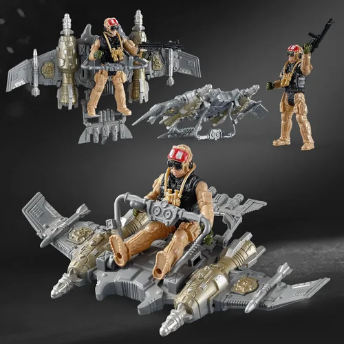 Vista 4 de Mr.River US Army Men Action Figures Play Set, Toy Soldiers with Military Weapons Accessories for Kids Boys