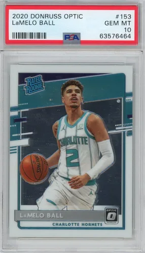 Graded 2020-21 Panini Donruss Optic LaMelo Ball #153 Rated Rookie RC Basketball Card PSA 10 Gem Mint