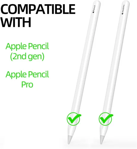 Vista 3 de Paquete de 3 estuches compatibles con Apple Pencil Pro/2ª generación, silicona translúcida, carga magnética [con 10 fundas de silicona]