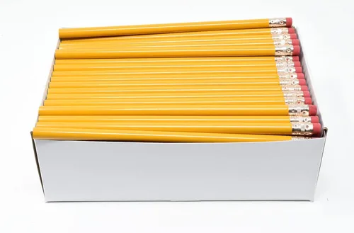 Vista 32 de Pencil Guy Lápices redondos en blanco negro 144 a una caja - No afilados