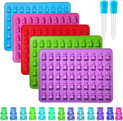 Vista 20 de Round Gummy Candy Molds - 220 Cavity Silicone Candy Molds with 2pcs Dropper for Hard Candy, Gummy, Caramels, Chocolate, Ganache, Ice Cubes