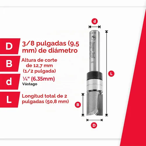 Vista 5 de Amana Tool 45487 - Broca de carburo con punta de carburo, 45487, vástago de 1/2 x 1/4 pulgadas con rodamiento de bolas superior