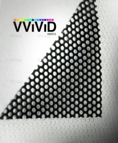 Vista 6 de VViViD Vinilo perforado de privacidad en un sentido, película adhesiva para vidrio, rollo para forrar, Blanco