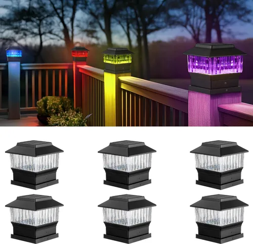 Vista 9 de 50 Lumen Luces Solares para Postes, 3 Modos Luces para Deck al Aire Libre, Valla, Tapa de Poste - 4x4 3.5x3.5 4.5x4.5 o 5.5x5.5, Luces LED