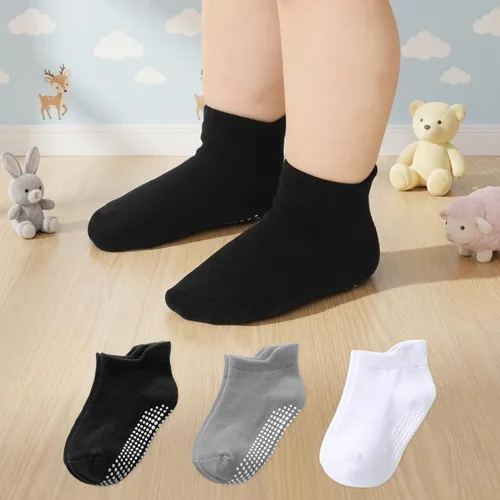 Vista 22 de Calcetines tobilleros antideslizantes para bebé, paquete de 12 para niños y niñas, calcetines de algodón para bebés Animal1