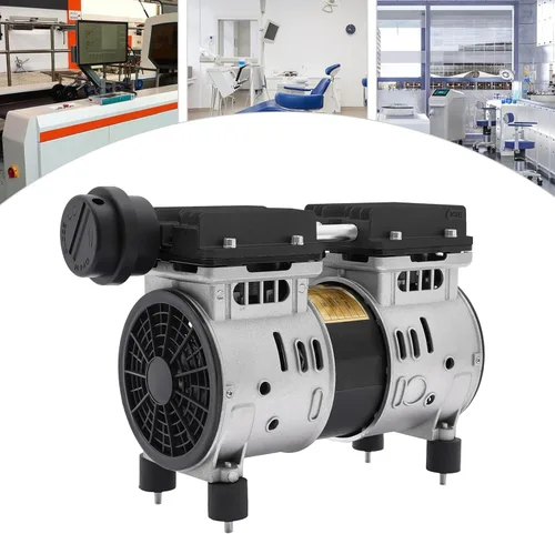 Vista 4 de Bomba de vacío sin aceite de alta presión 8Bar 100L/min/3.5CFM Bomba de succión de vacío de alto flujo 1400RPM Bomba de compresor de pistón sin