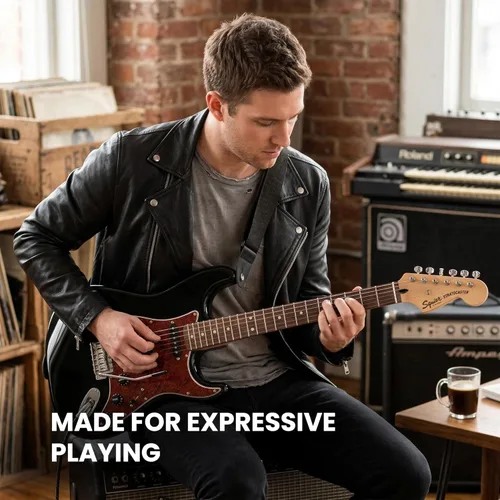 Vista 6 de Fender Squier Affinity Stratocaster - Edición Limitada Negra, Paquete con Amplificador Frontman 10G, Estuche, Afinador, Cable de Instrumento