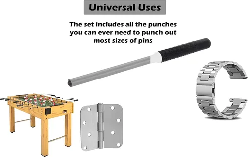 Vista 6 de RamPro set de punzones con bolsa para almacenamiento, kit de herramientas de remoción de acero de 9 piezas perfecto para joyas, relojes, rifles