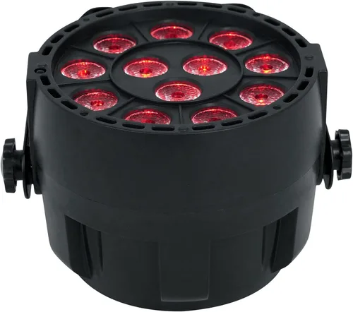 Vista 5 de (12) Rockville RockPAR TRI LED RGB Compact Par Can Pro DJ DMX Wash Light+Remote Black Bundle con (11) cables de iluminación RDX3M10 DMX y cable