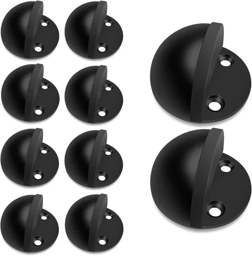 Vista 8 de Topes de puerta para piso, tope de puerta adhesivo montado en el suelo, acero inoxidable, topes de puerta de goma para parachoques de puerta, Negro