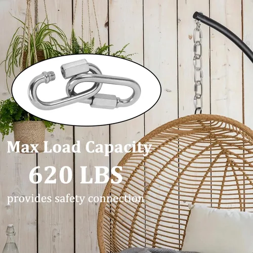 Vista 3 de Clips de mosquetón de bloqueo, gancho de resorte de acero inoxidable, mosquetón de bloqueo resistente, 304 de acero inoxidable de alta calidad