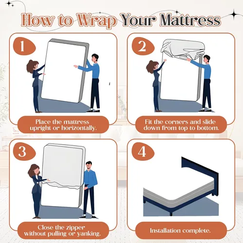 Vista 4 de SiinvdaBZX Sábana bajera ajustable con cremallera solo para cama individual, protector de colchón de microfibra ultrasuave con cremallera, funda