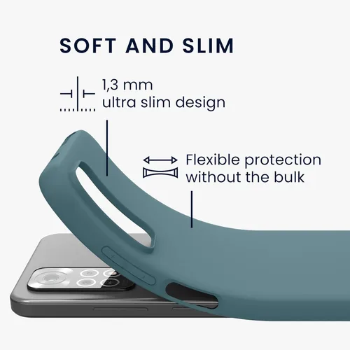 Vista 2 de kwmobile Funda compatible con Xiaomi Redmi Note 11 Note 11S - Funda protectora de silicona TPU suave y delgada - Piedra antigua