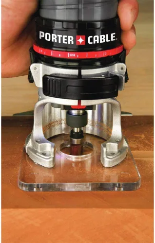 Vista 8 de PORTER-CABLE Router, 4.5 amperios, velocidad única 31,000 RPM, recorta laminado de 1/4 de pulgada, con cable (PCE6430)