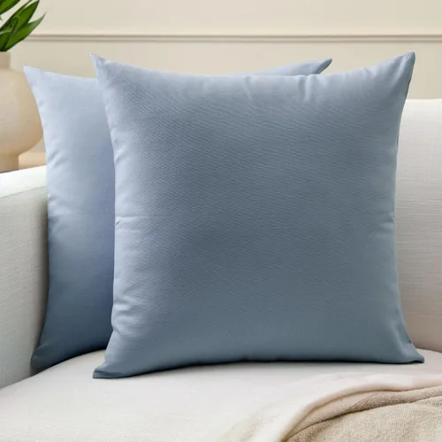 Vista 35 de Encasa XO Juego de 2 fundas de almohada de 12 x 12 pulgadas, color beige, sin rellenos, fundas de almohada de algodón para sala de estar, cama