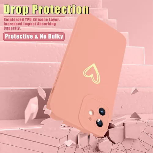 Vista 16 de Teageo Funda compatible con iPhone 12 de 6.1 pulgadas para mujeres y niñas, bonito corazón de amor de lujo