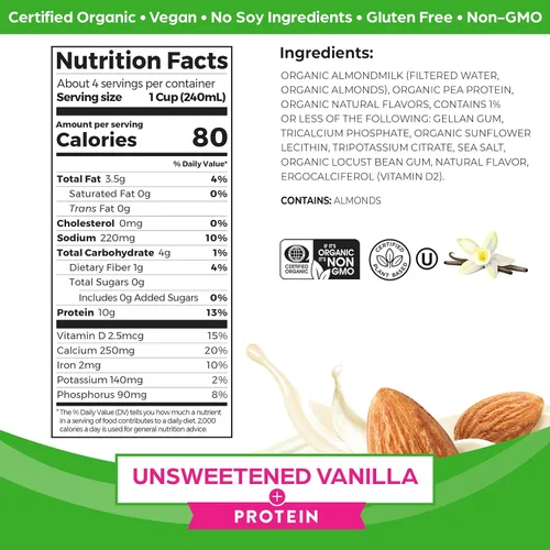Vista 2 de Leche orgánica proteica de avena Orgain, 2 sabores, 32 onzas, 6