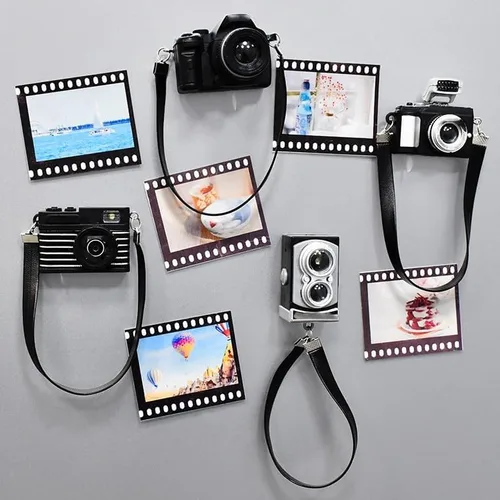 Vista 2 de 3D Retro Camera Fridge Magnet, Creative Refrigerator Magnets, Fridge Decor for Home & Office Accessories, Style 2
