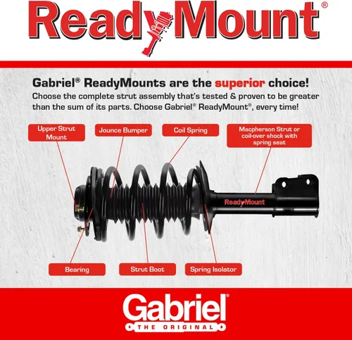 Vista 5 de Gabriel G57266 Ultra ReadyMount conjunto completo de amortiguador delantero izquierdo para modelos Dodge Journey (paquete de 1)
