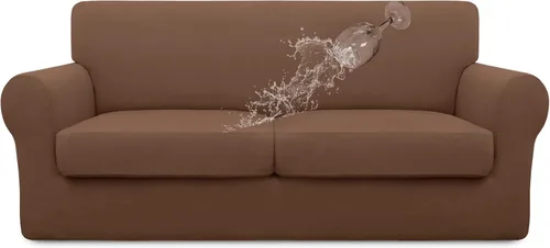 Vista 63 de Easy-Going Funda de sofá 100% impermeable doble de 3 piezas, elástica, suave, para perros, para sofá de 2 cojines separados, protector de muebles a