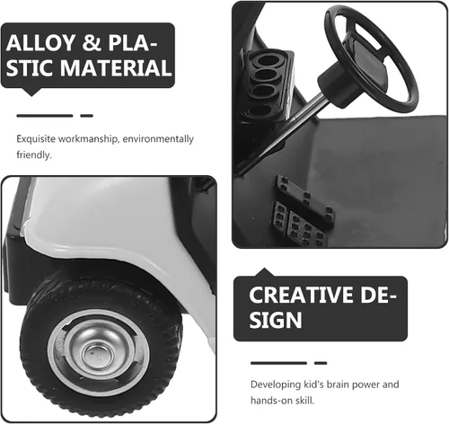 Vista 5 de IMIKEYA Carrito de golf: Carro de golf modelo de metal fundido a presión Mini 1:20 Escala Carro de golf Modelo de carrito de golf Carro de golf