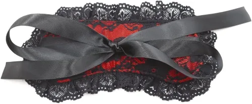 Vista 5 de Máscara de ojos de encaje suave, accesorios de cinta para fiesta, máscara de ojos cómoda para dormir que se puede ajustar para sombrear los ojos