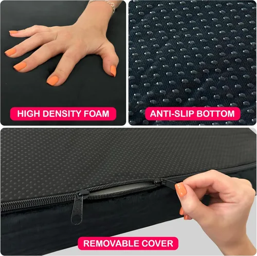 Vista 3 de Cubrecama de pestañas Almohadilla ergonómica de espuma viscoelástica con funda de felpa, cojín de mesa de spa para tecnología de pestañas, colchón