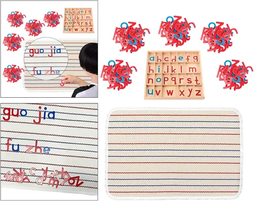 Vista 7 de Movable Alphabet Wooden Letters,Early Learning, Language Objects with Box Letter Mats for Girls Kids, 5 Packs Letters