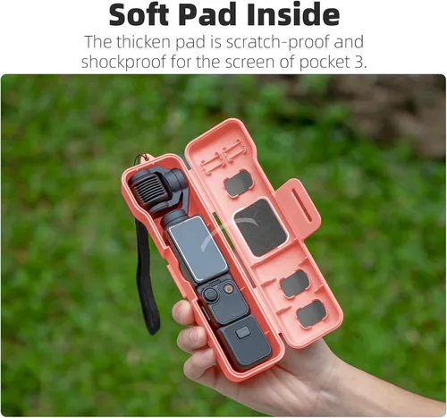 Vista 5 de Funda impermeable de viaje para DJI Osmo Pocket 3 Creator Combo Accesorios con 3 ranuras magnéticas para almacenamiento de filtro Cpl/Nd y 2 ranuras