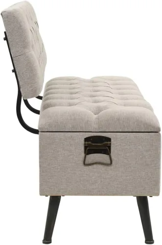 Vista 33 de Banco de almacenamiento de abeto de madera maciza crema para dormitorio, sala de estar, extremo de la cama, 43.3 x 11.8 x 15 pulgadas