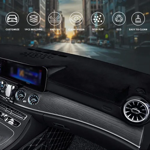 Vista 5 de Cubierta de franela para salpicadero, antideslizante, compatible con Chevrolet Silverado 2014-2018