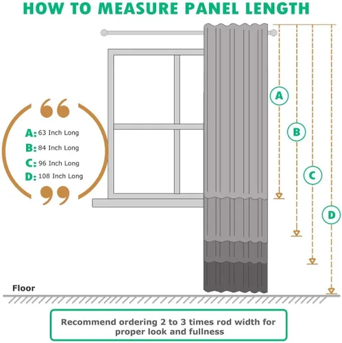 Vista 6 de Royal Hotel Bedding Lexington - Paneles de cortina de jacquard con ojales verdes, 2 paneles, 52 x 96 pulgadas cada uno