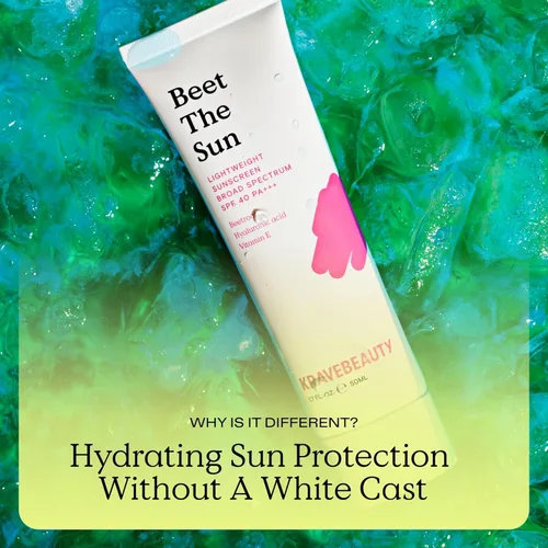 Vista 6 de KraveBeauty Beet The Sun SPF 40 – Protector solar de amplio espectro diario inspirado en Corea, SPF químico no graso, sin residuo blanco, vegano
