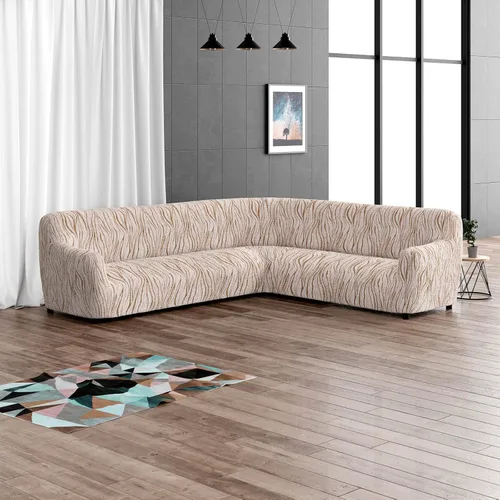 Vista 2 de PAULATO BY GA.I.CO. Funda para sofá modular, funda para sofá esquinero, fundas suaves estampadas, funda elástica para muebles de 1 pieza - Colección