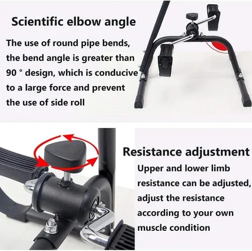 Vista 6 de Mini brazo pierna ejercicio bicicleta de ejercicio pedal plegable para ancianos discapacitados, ciclo compacto estacionario peddler máquina