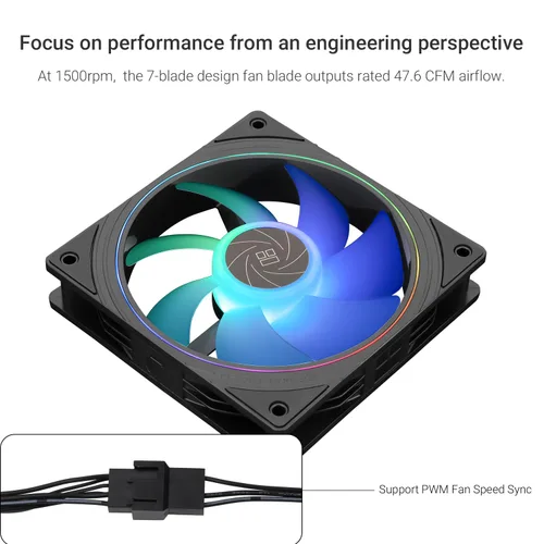 Vista 3 de Thermalright TL-S12-S X3 - Ventilador de CPU PWM, efecto de luz de apertura fina, conector PWM de 4 pines con efectos de luz ARGB, ventilador