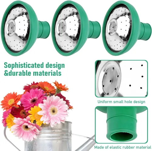 Vista 4 de WXJ13 3 cabezales universales de regadera, cabezal de rosa, boquillas de repuesto para la mayoría de las regaderas de jardín (verde)