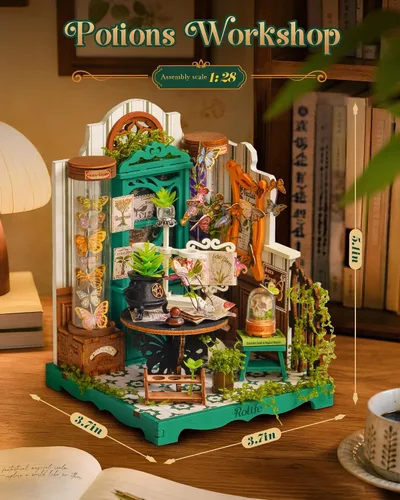 Vista 2 de Rolife Kit de casa de muñecas en miniatura para estudiar la naturaleza Taller de Pociones