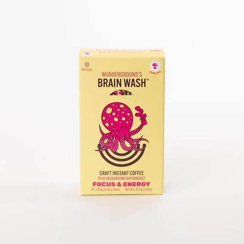 Vista 4 de Wunderground 's Brain Wash Craft Café instantáneo Plus SuperBoost de hongos (10, caja para servir)