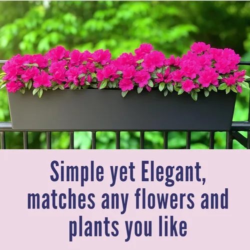 Vista 6 de LaLaGreen - Maceta de riel para balcón al aire libre (40 pulgadas, 1 unidad) macetas grandes con sistema de riego automático con soportes, cajas