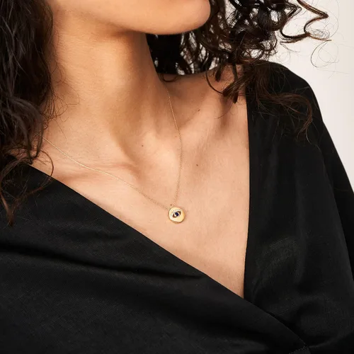 Vista 2 de GELIN Collar de oro macizo de 14 quilates con zafiro de diamante para mujer, Oro, Diamante